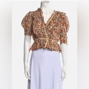 Ulla Johnson Floral Blouse size 4 EUC